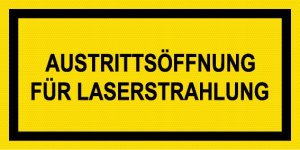 Warnschild - Austrittsöffnung für Laserstrahlung - Kunststoff - 10 x 20 cm