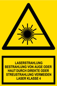 Warnschild - Laserstrahlung Laser Klasse 4 - Kunststoff - 20 x 30 cm