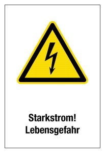 Warnschild - Starkstrom - Kunststoff - 20 x 30 cm