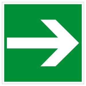 Fluchtwegschild - Richtungspfeil links / rechts  - Kunststoff - 5 x 5 cm