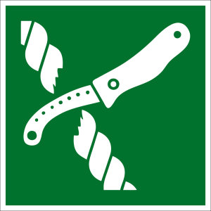 Rettungszeichen - Messer für Rettungsfloßausrüstung - Kunststoff - 5 x 5 cm