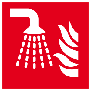 Brandschutzzeichen - Wassernebelrohr - Kunststoff - 5 x 5 cm