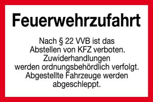 Feuerwehrschild, mit Text nach Wunsch, Kunststoff, 420x148mm