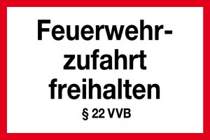 Feuerwehrschild - Feuerwehrzufahrt freihalten - Kunststoff - 20 x 30 cm