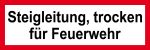 Feuerwehrschild - Steigleitung, trocken für Feuerwehr