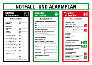 Aushang am Arbeitsplatz - Notfall- und Alarmplan - Kunststoff - 50 x 70 cm