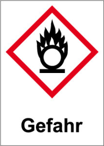 GHS Kennzeichnung - Gefahr, entzündend wirkende Stoffe - Folie Selbstklebend - 57 x 80 mm