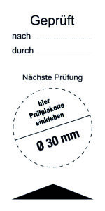 Geprüft nach/ durch/ Nächste Prüfung - Folie Selbstklebend - 80 x 40 mm