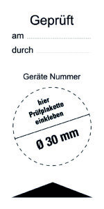 Geprüft/ Geräte Nummer - Folie Selbstklebend - 80 x 40 mm