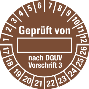 Multi Year Test Plaque 2017 - 2026 | Tested | Custom color - document foil, brown & white - Ø 40 mm - 50 pieces