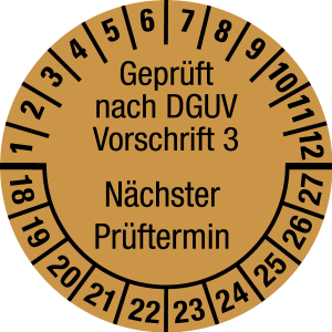 Multi-year test sticker 2018 - 2027 | Tested according to DGUV | Custom color - document foil, light green & white - Ø 40 mm - 500 pieces