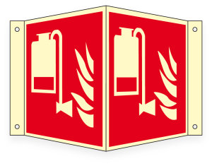 Brandschutzzeichen - Tragbare Schaumlösch-Einheit (F010) - Nasenschild - 10 cm - langnachleuchtend