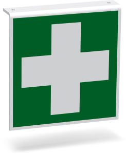 Rettungszeichen - Erste Hilfe (E003) - Fahnenschild Deckenmontage - 40 cm 