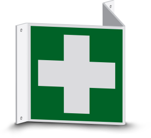 Rettungszeichen - Erste Hilfe (E003) - Nasenschild - 10 cm - langnachleuchtend