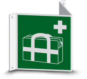 Rettungszeichen - Medizinischer Notfallkoffer (E027) - Nasenschild - 10 cm - langnachleuchtend