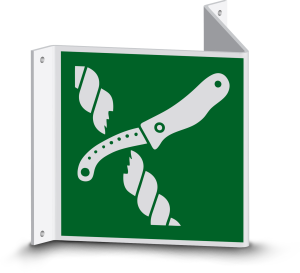 Rettungszeichen - Messer für Rettungsfloßausrüstung (E035) - Nasenschild - 10 cm 