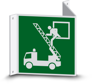 Rettungszeichen - Rettungsausstieg (E017) - Nasenschild - 40 cm 