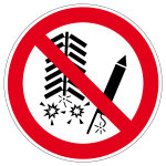 Verbotszeichen - Feuerwerk zünden verboten - P040