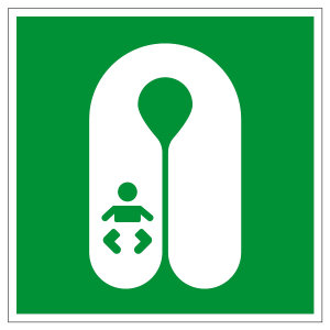 Rettungszeichen - Rettungsweste für Säuglinge - E046 - Folie Selbstklebend - 5 x 5 cm