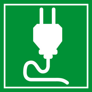 Schild für erneuerbare Energien - Ökostrom - Aluminium - 5 x 5 cm