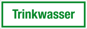 Gastronomy and trade sign - drinking water - aluminum - 5 x 15 cm