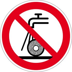 Verbotszeichen - Nicht zulässig für Nassschleifen - Aluminium - Ø 5 cm