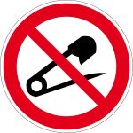 Verbotszeichen - Keine Nadeln einstechen