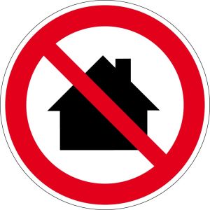 Verbotszeichen - Nicht in Wohngebieten verwenden - Aluminium - Ø 5 cm