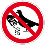 Verbotszeichen - Tauben füttern verboten