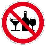 Verbotszeichen - Alkoholische Getränke sind nicht gestattet