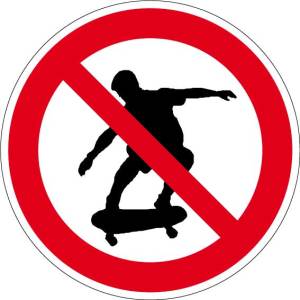 Verbotszeichen - Skaten verboten - Aluminium - Ø 5 cm