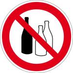 Verbotszeichen - Abfüllen von Gefahrstoffen in Flaschen verboten