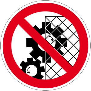 Verbotszeichen - Schutzvorrichtung entfernen verboten - Aluminium - Ø 5 cm