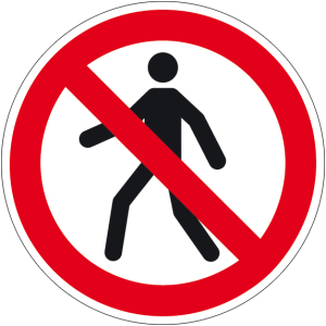Verbotszeichen - Für Fußgänger verboten - Aluminium - Ø 5 cm