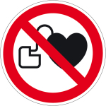 Verbotszeichen - Kein Zutritt für Personen mit Herzschrittmachern