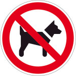 Verbotszeichen - Mitführen von Hunden verboten
