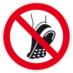 Verbotszeichen - Metallbeschlagenes Schuhwerk verboten