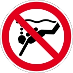 Verbotszeichen - Geräte-Tauchen verboten