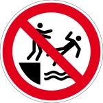 Verbotszeichen - Ins Wasser schubsen verboten