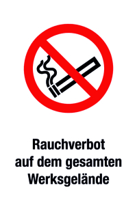 Verbotsschild - Rauchverbot  - Folie Selbstklebend - 20 x 30 cm