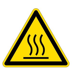 Warnzeichen - Warnung vor heißer Oberfläche  - Folie Selbstklebend  - Schenkellänge 5 cm