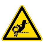 Warnzeichen - Warnung vor Einzugsgefahr durch Riemenantrieb