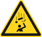 Warning sign - warning of falling objects