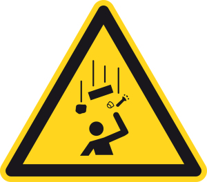 Warning sign - Warning of falling objects - Foil Self-adhesive - Length of leg 5 cm