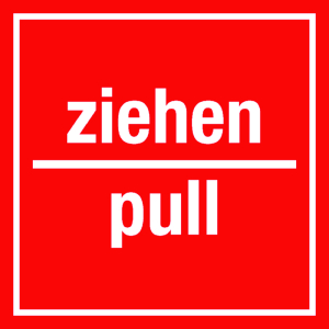 Türkennzeichnung - ziehen/ pull - Aluminium - 5 x 5 cm