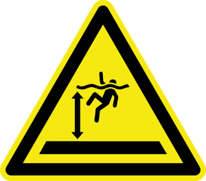 Warnzeichen - Warnung vor tiefem Wasser - Aluminium - Schenkellänge 5 cm