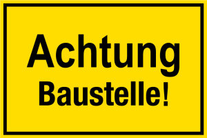 Baustellenschild Achtung Baustelle Folie Selb Online Bestellen