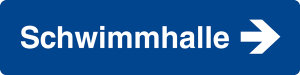 Schwimmbadschild - Schwimmhalle rechts - Folie Selbstklebend - 15 x 60 cm