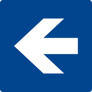 Schwimmbadschild - Richtungspfeil links/ rechts - Folie Selbstklebend - 5 x 5 cm