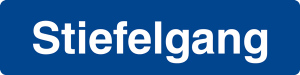 Schwimmbadschild - Stiefelgang - Folie Selbstklebend - 15 x 60 cm